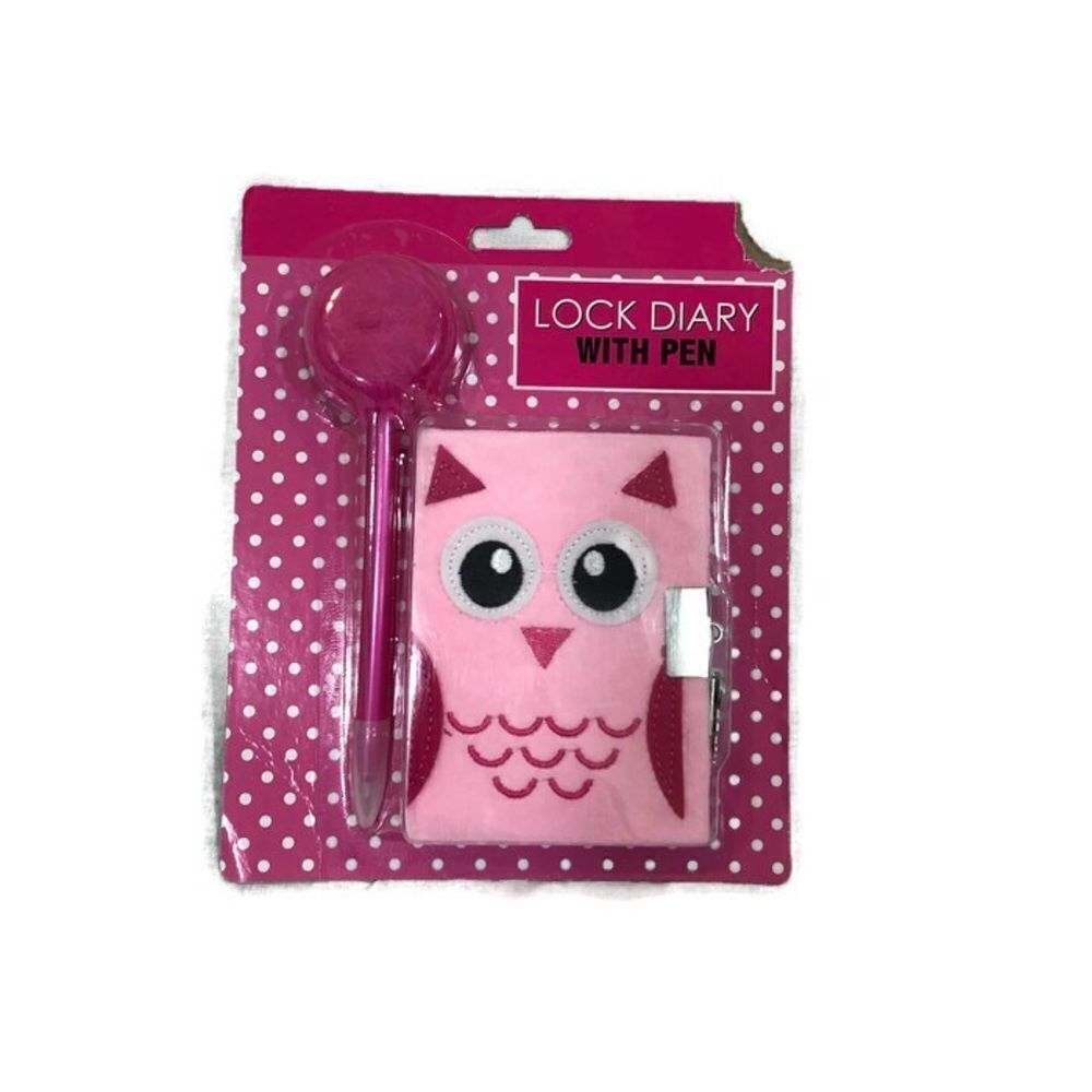 Brand new Pink Owl Lock Diary with Pen